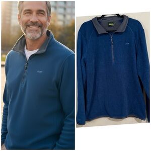 KOPPEN BLUE FLEECE HALF ZIP MENS SHIRT SIZE Large